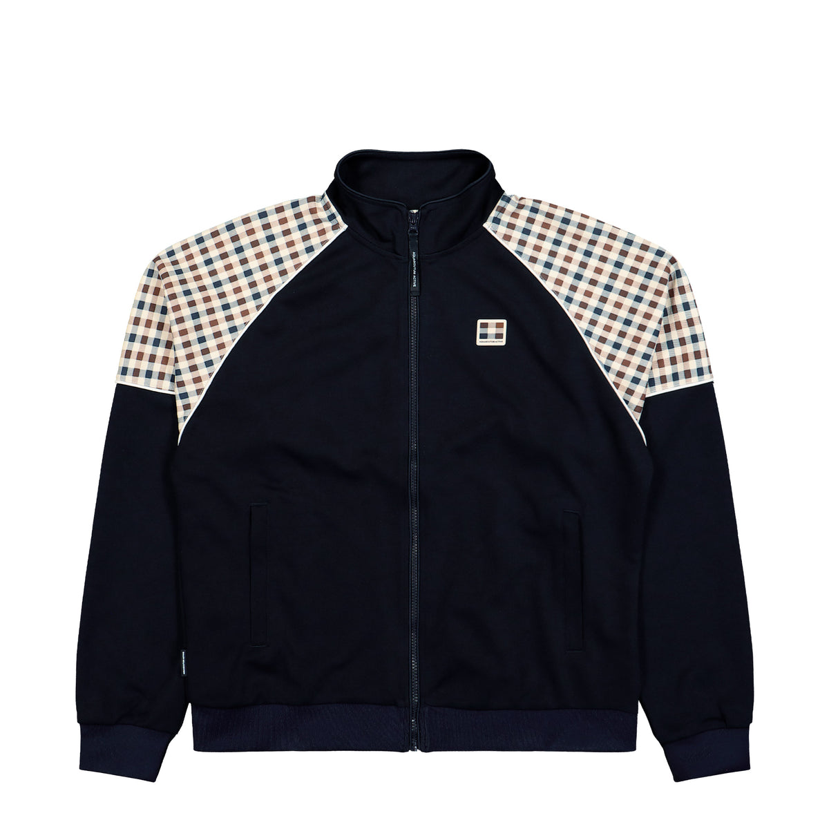 Aquascutum Check Sleeves Tracktop Navy Jackets AA-A006-SW028 11 | Overkill
