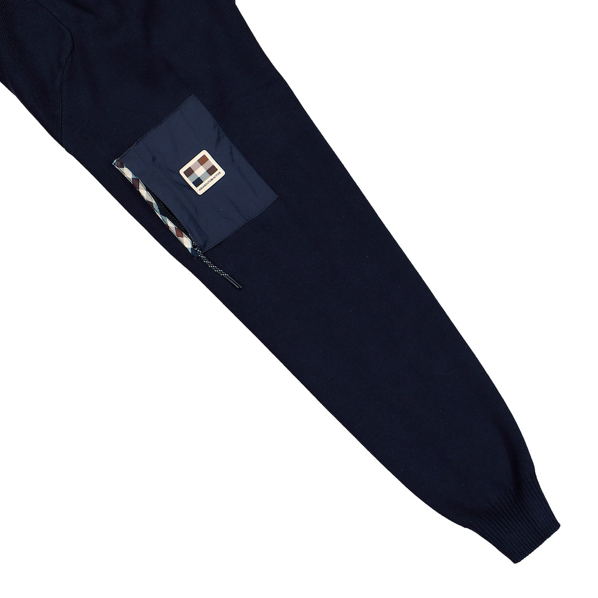 Aquascutum Cotton Knit 1/4 Zip Sweater Navy Sweater AA-A006-WO002 11 Detail View 1 | Overkill
