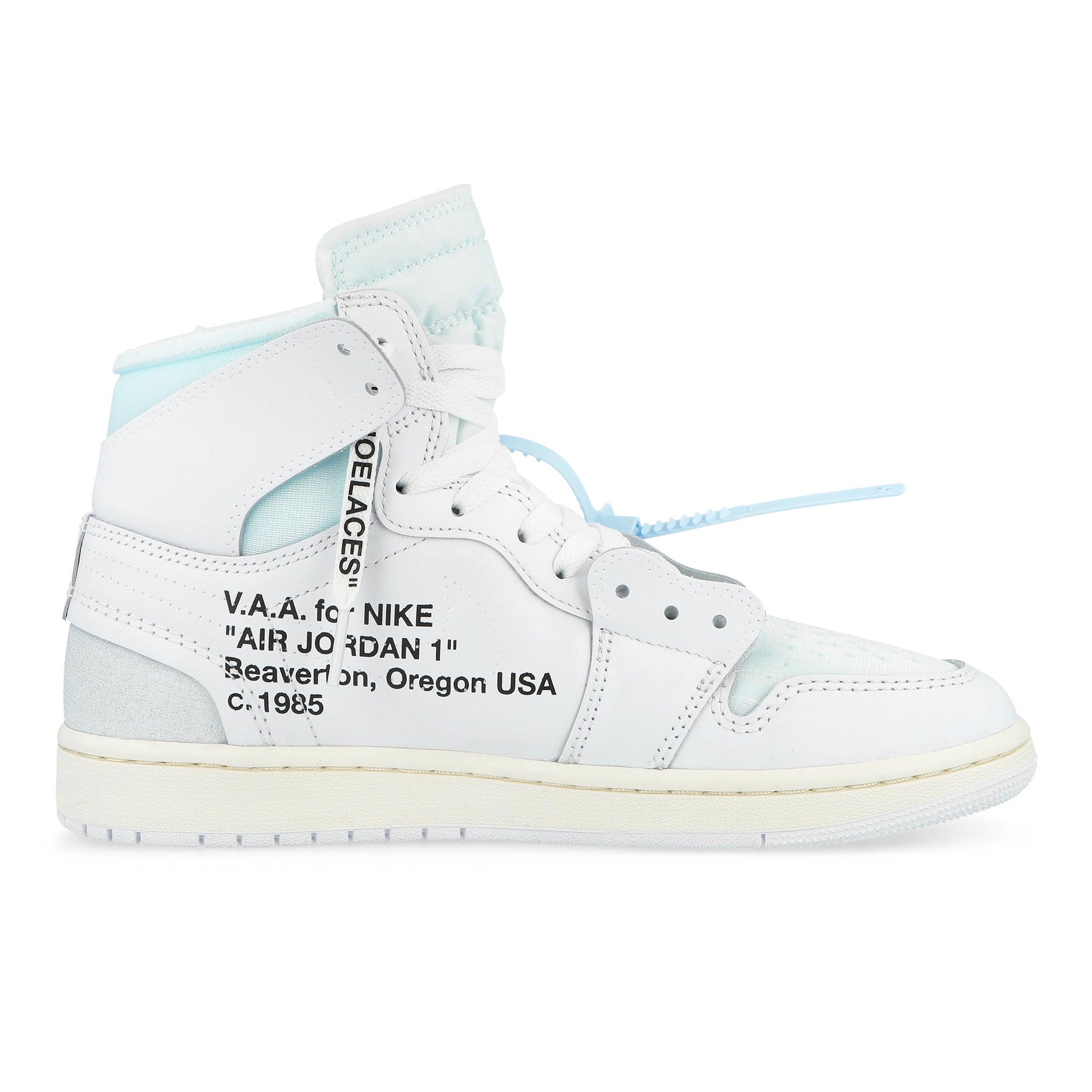 V.A.A. x Jordan Air Jordan 1 Retro High OG SP White / White High Top Sneakers AA3834 100 Silhouette | Overkill
