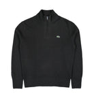 Lacoste Zipped High Neck Wool Sweater Black Sweatshirt AH3052-00 031 | Overkill
