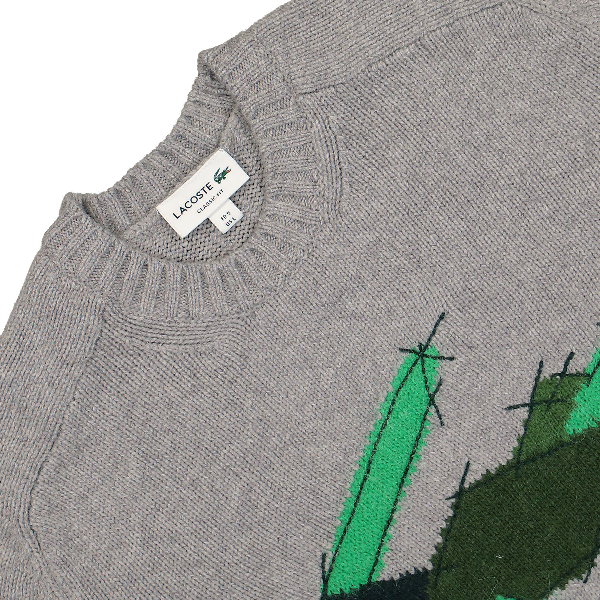 Lacoste Crocodile Motif Carded Wool Sweater AH3145-00 W9D | OVERKILL