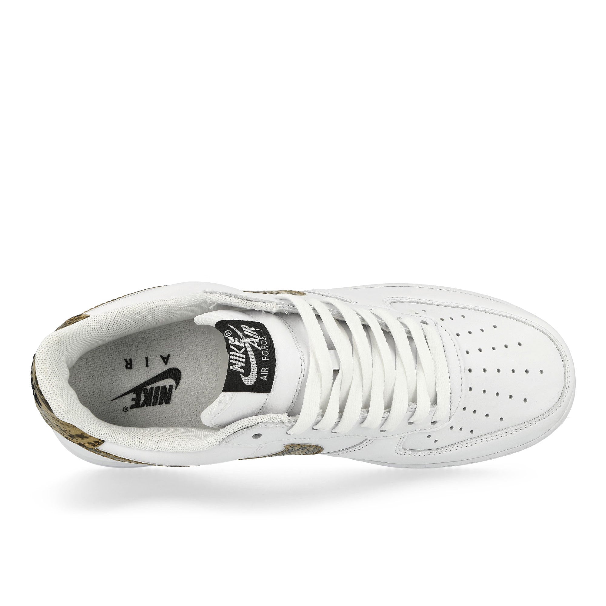 Nike Air Force 1 Low Retro Premium QS White / Elemental Gold - Dark Hazel - Black Low Top Sneakers  Detailfoto | Overkill