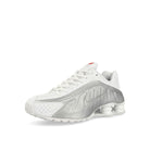 Nike Wmns Shox R4 White / White - Metallic Silver - Max Orange Low Top Sneakers  Close Up | Overkill