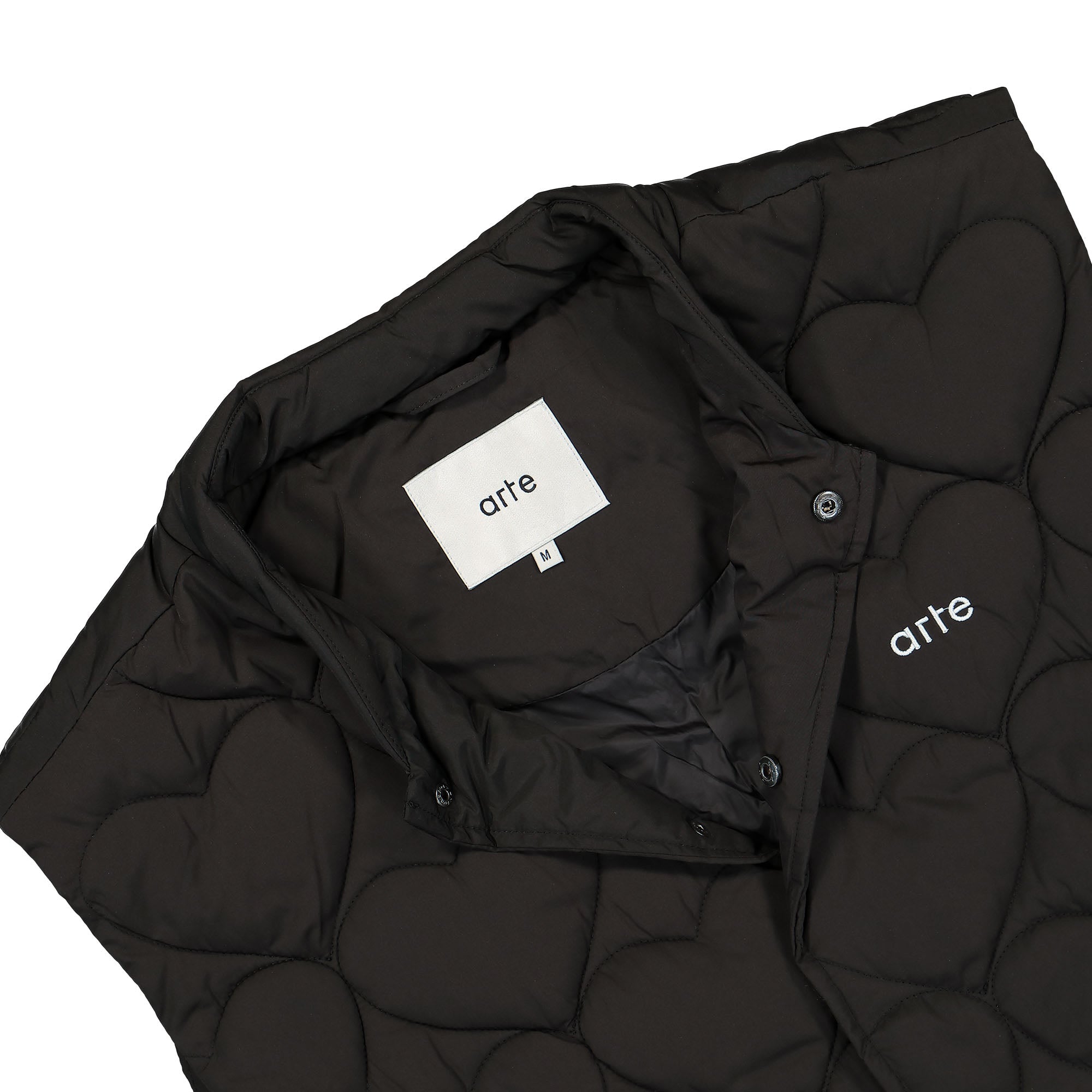 Arte Antwerp ハートキルティング ダウンベスト L ブラック Arte Antwerp Vince Heart Vest AW23-111V / Black | OVERKILL