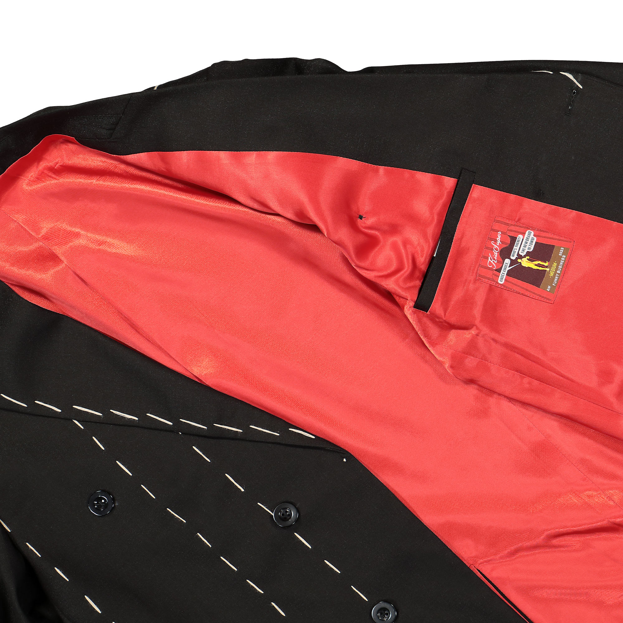 Kidsuper Studios Hand Embroidered Suit Top Black Jackets Detail view 1 | Overkill