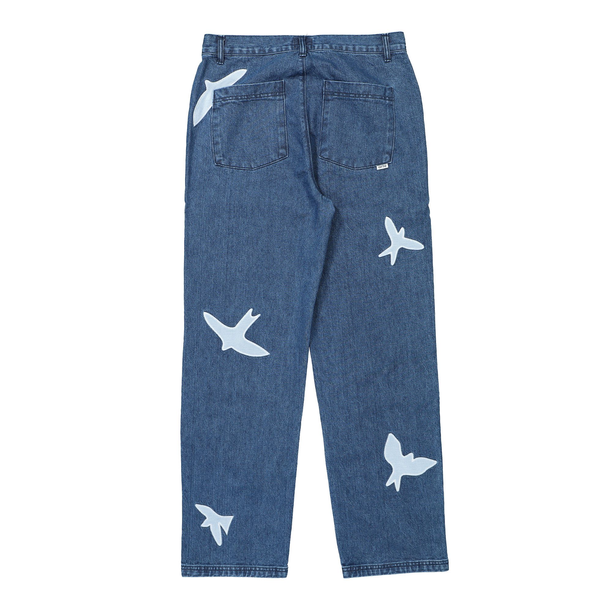 Arte Antwerp Parker Birds Pants Washed Blue Casual Pants Material | Overkill