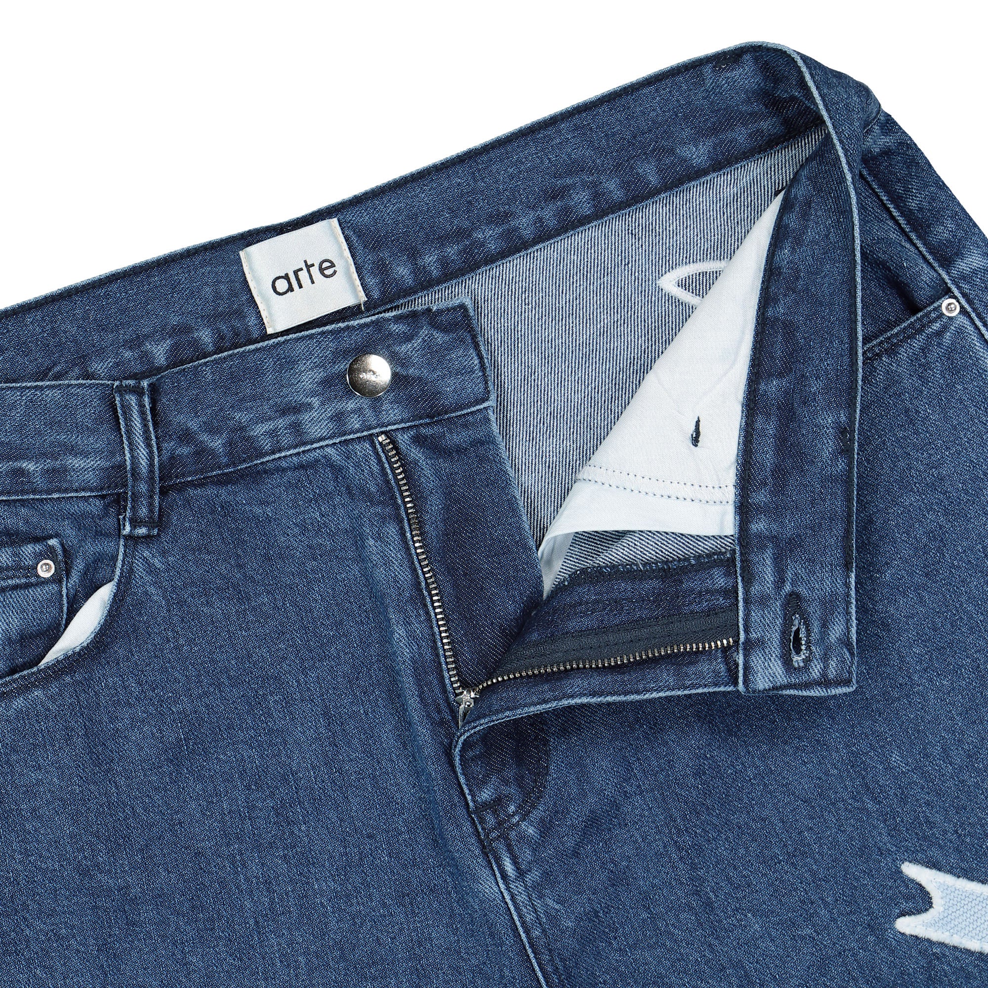 Arte Antwerp Parker Birds Pants Washed Blue Casual Pants Detailfoto | Overkill