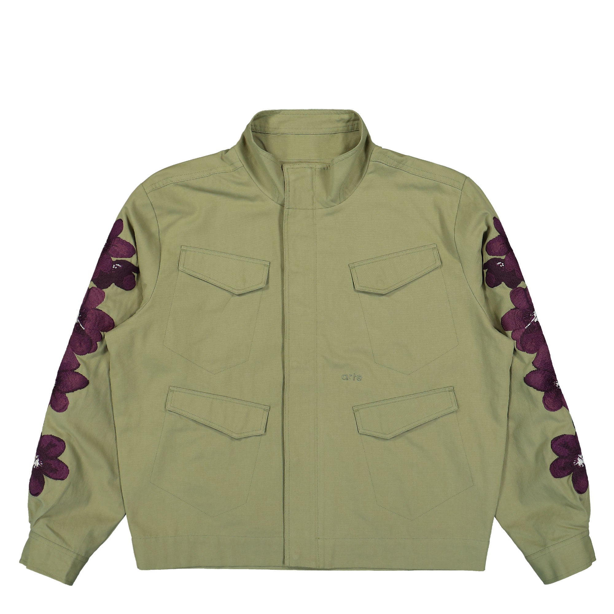 Arte Antwerp Flower Embroidery Jacket Olive Green Jackets AW24-082J | Overkill