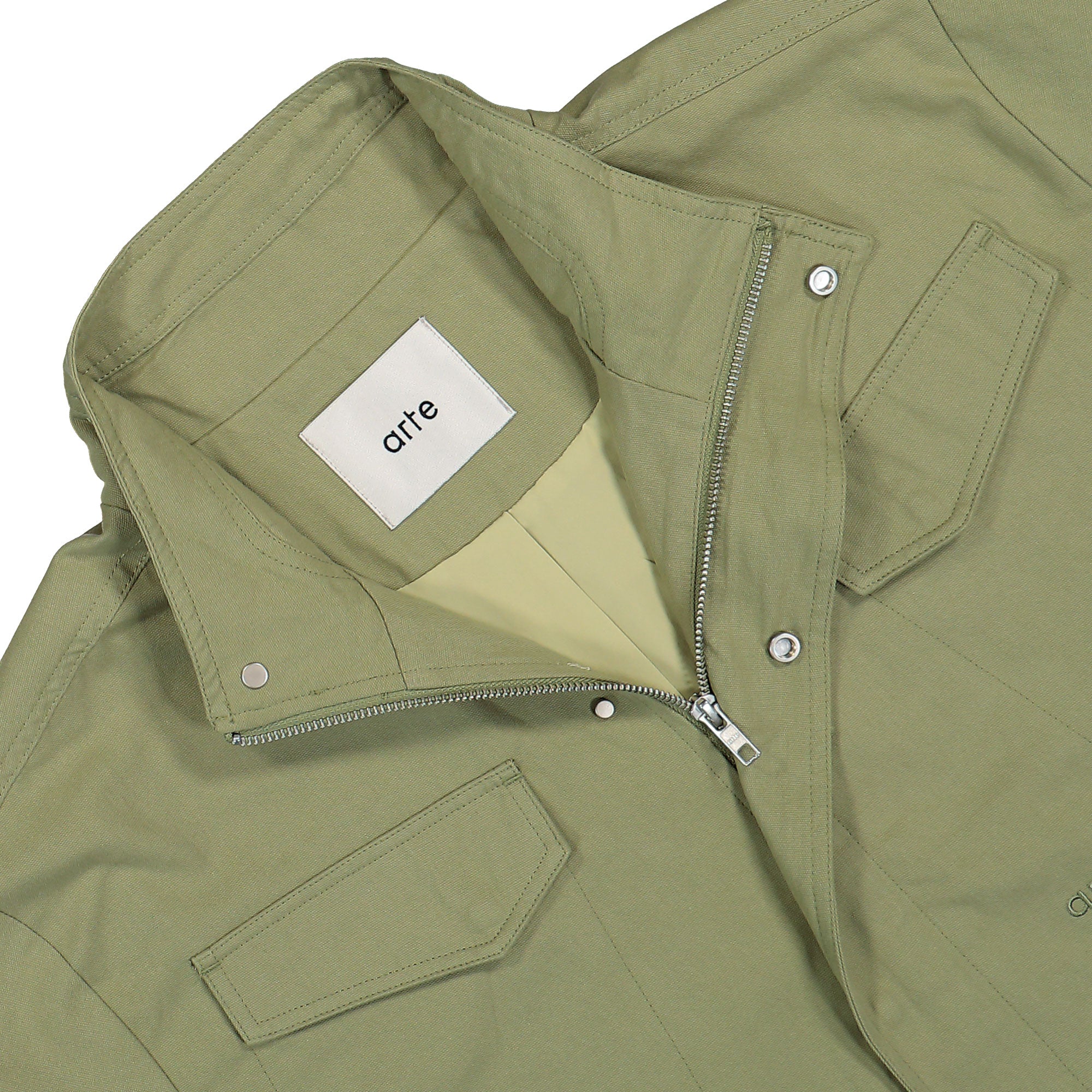 Arte Antwerp Flower Embroidery Jacket Olive Green Jackets Close-up | Overkill