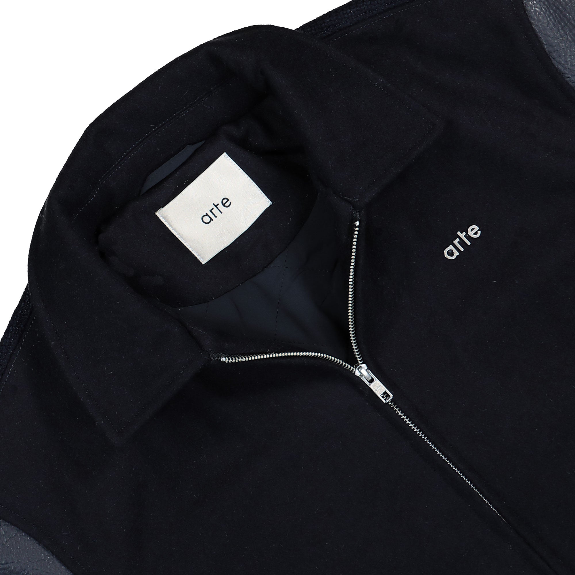 Arte Antwerp Embroidered Flower Varsity Jacket Navy Bomber & Varsity Jackets Material | Overkill