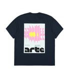 Arte Antwerp Flower Poster T-Shirt Navy T-Shirts Close-up | Overkill