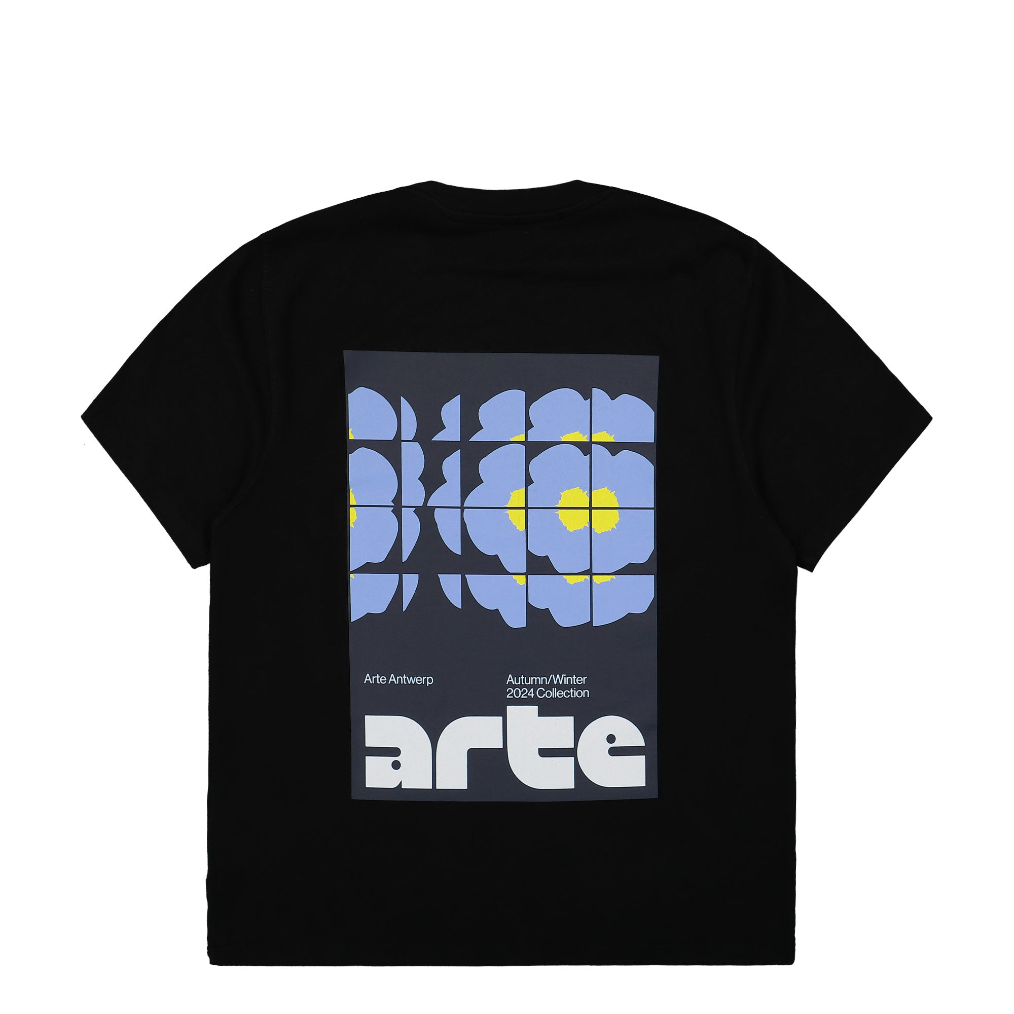 Arte Antwerp Flower Poster T-Shirt Black T-Shirts Close-up | Overkill