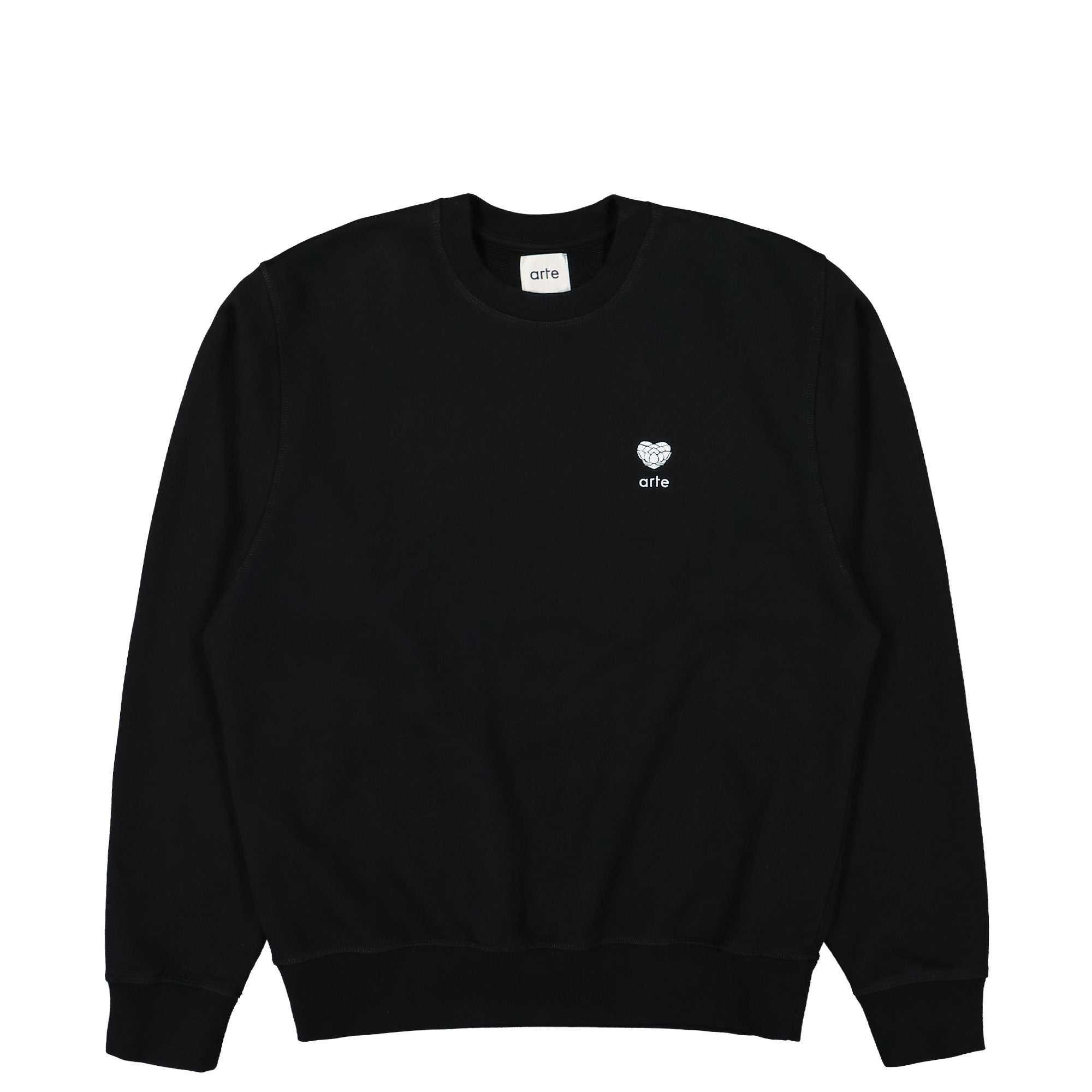 Arte Antwerp Heart Flower Crewneck Sweatshirt Black Sweatshirts AW24-128C-BLK | Overkill
