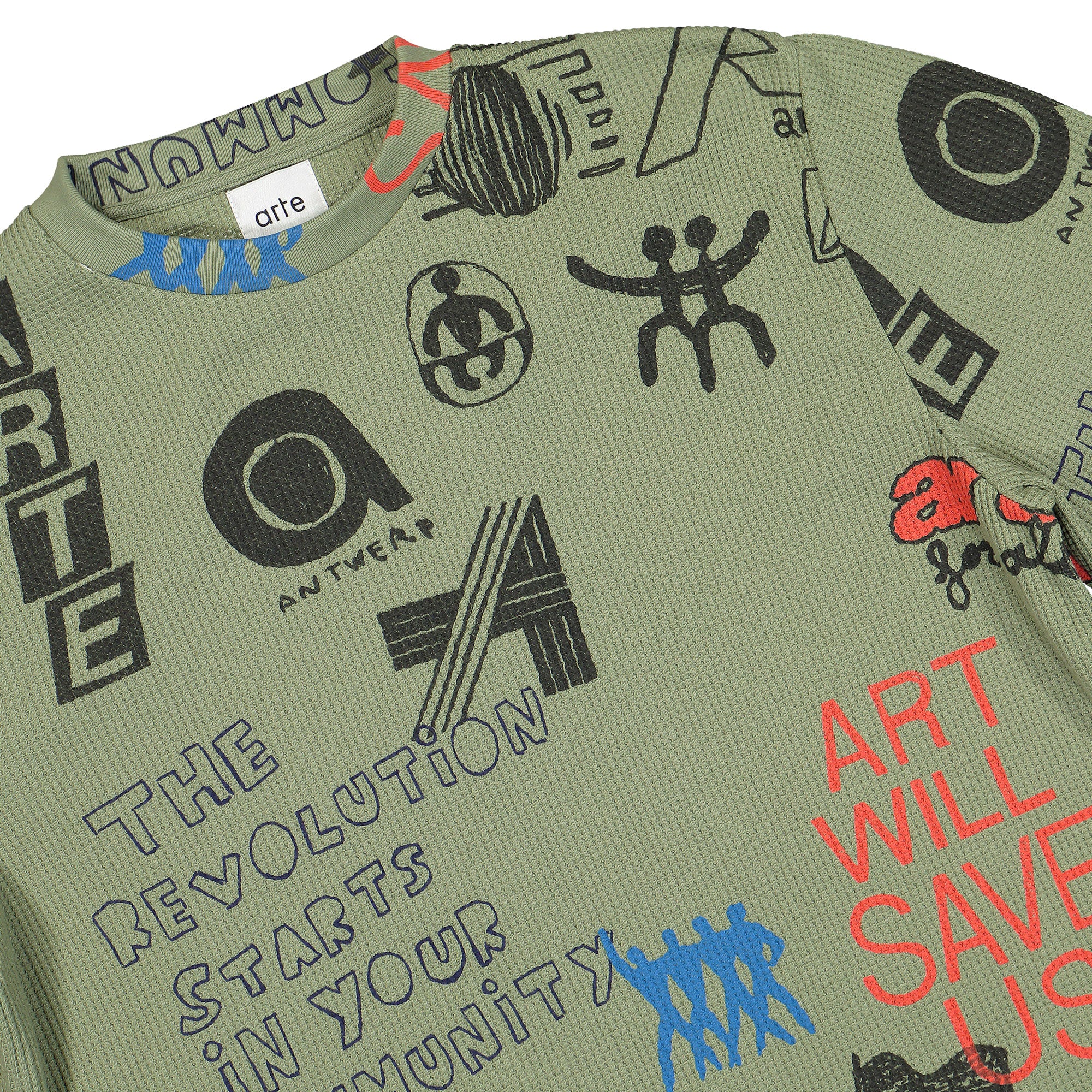 Arte Antwerp Allover Waffle Longsleeve Green Longsleeves AW25-108LS Detailfoto | Overkill