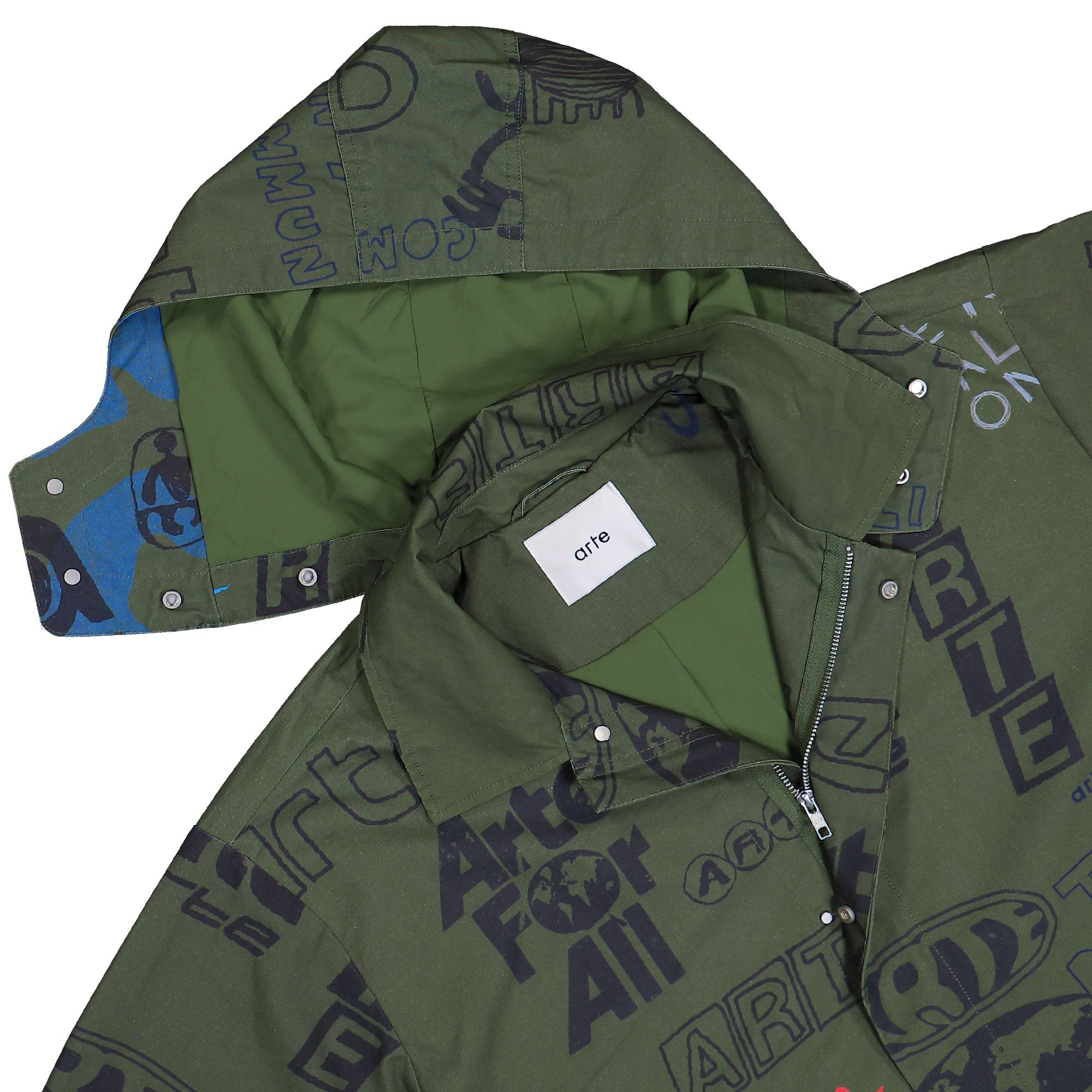 Arte Antwerp Art Saves Coat Dark Green Coats AW25-144C-305 Detail View 1 | Overkill