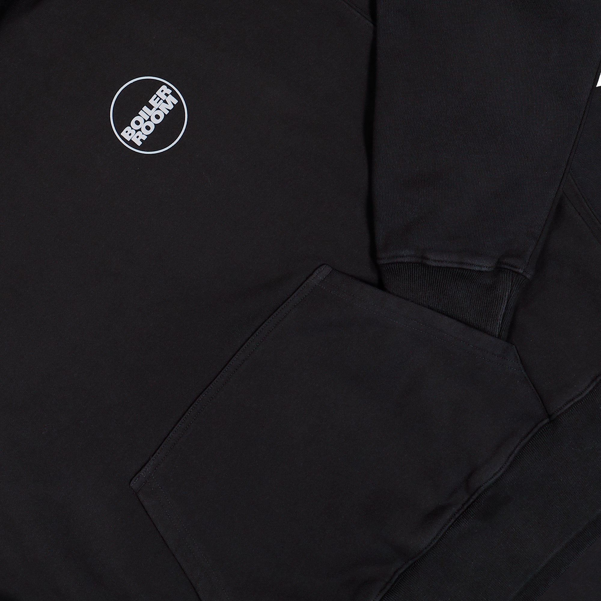 Boiler Room Core Hood 3M Black Hoodies AW25HD02BLK Detail View 2 | Overkill