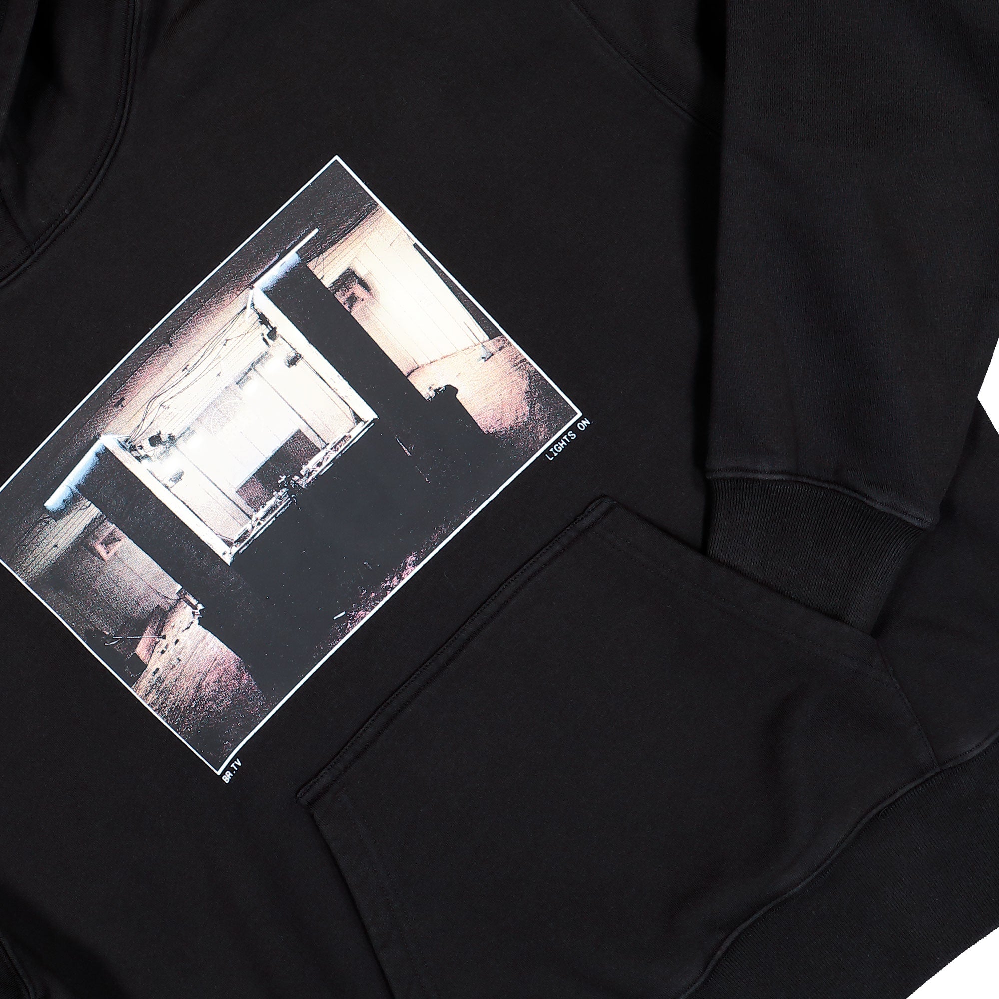 Boiler Room Lights On Hood Black Hoodies AW25HD11BLK Detail View 1 | Overkill