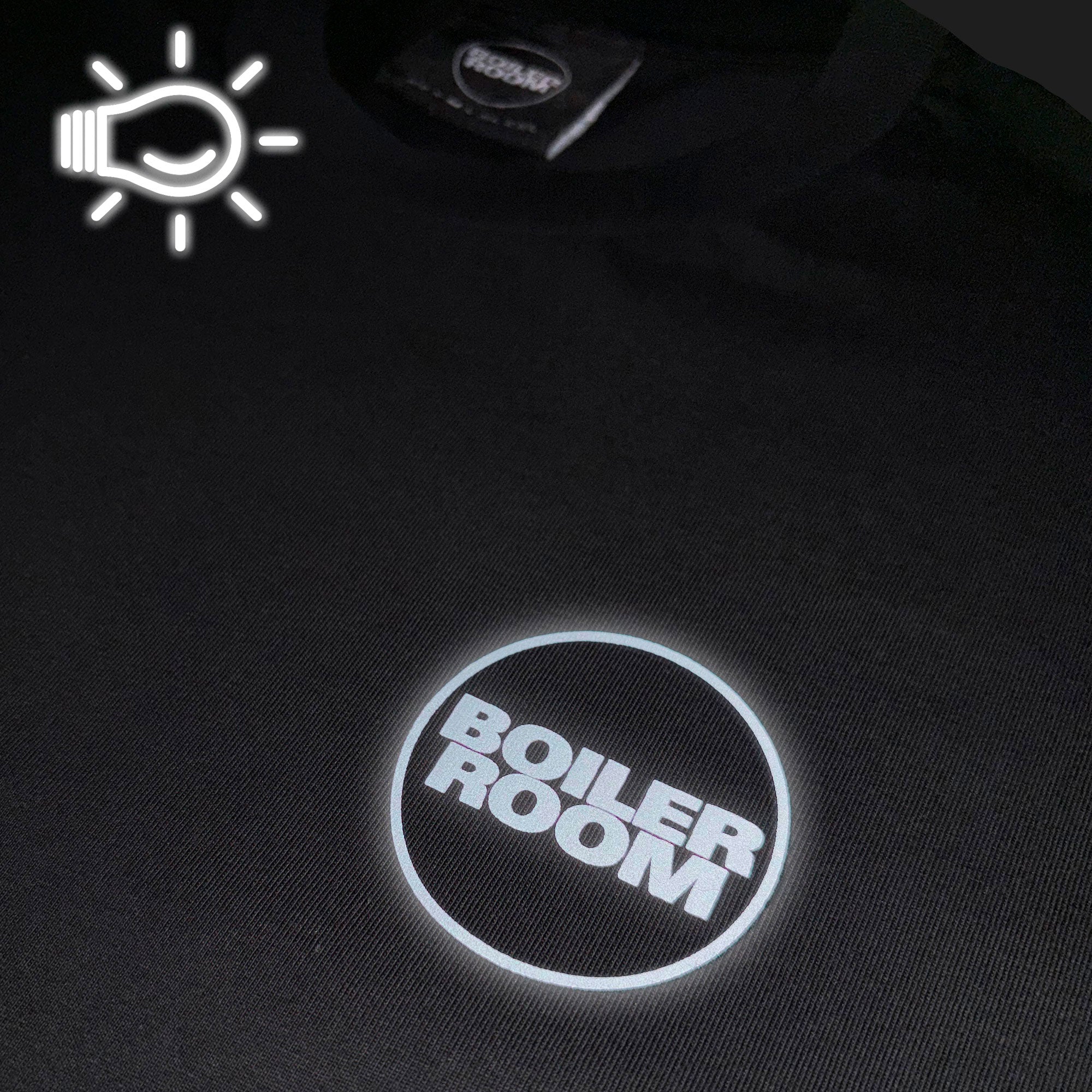 Boiler Room Core Logo T-Shirt 3M Black T-Shirts AW25SS03BLK Detail View 2 | Overkill