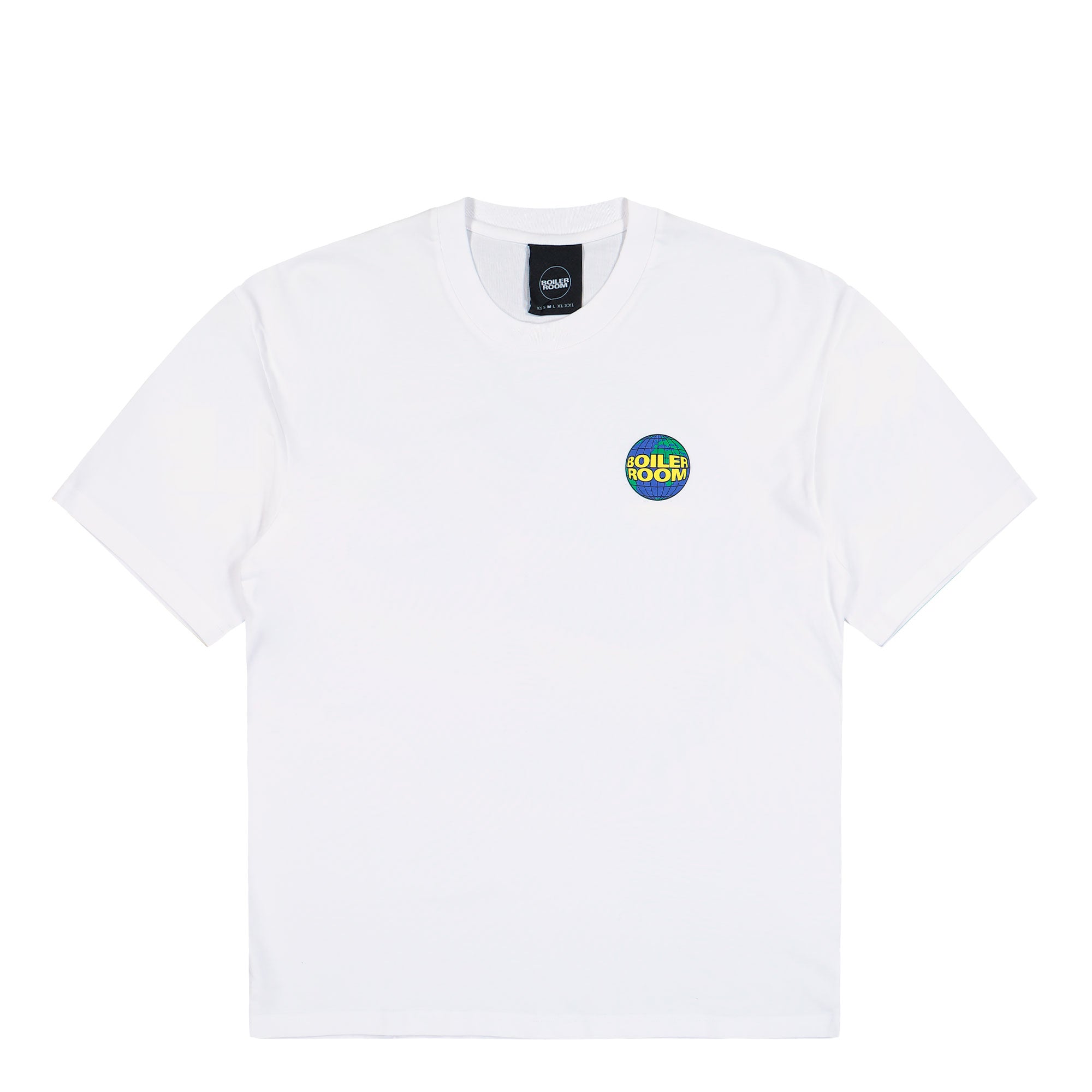 Boiler Room Globe Logo T-Shirt White T-Shirts AW25SS35WHT | Overkill