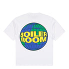 Boiler Room Globe Logo T-Shirt White T-Shirts AW25SS35WHT Close-up | Overkill