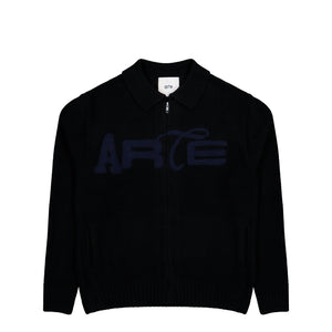 Arte Antwerp Stencil Zip Cardigan Black Cardigan AW26-021K | Overkill
