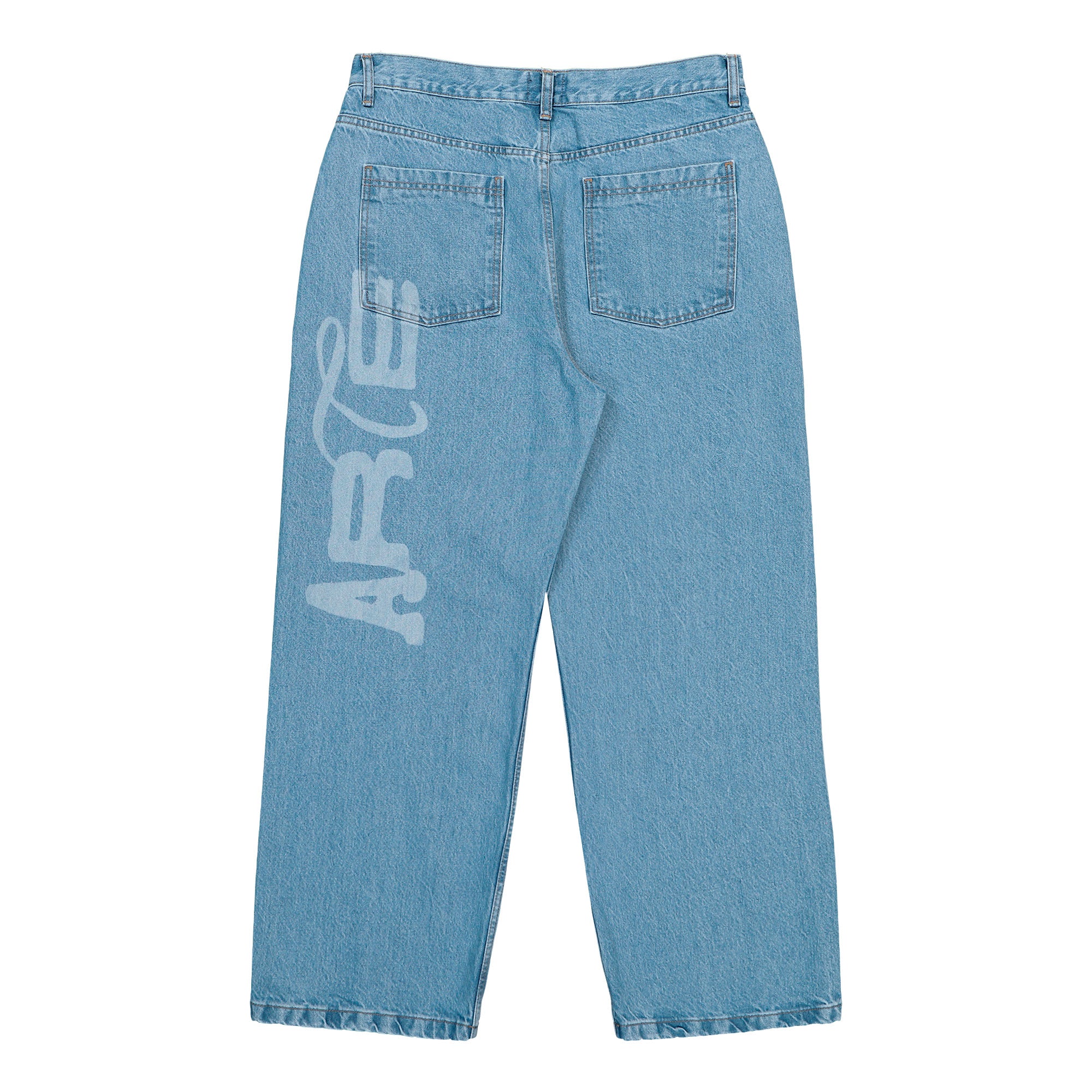 Arte Antwerp Stencil Uniform Denim Pants Denim Bleach Denim Pants AW26-181P.1 Close-up | Overkill
