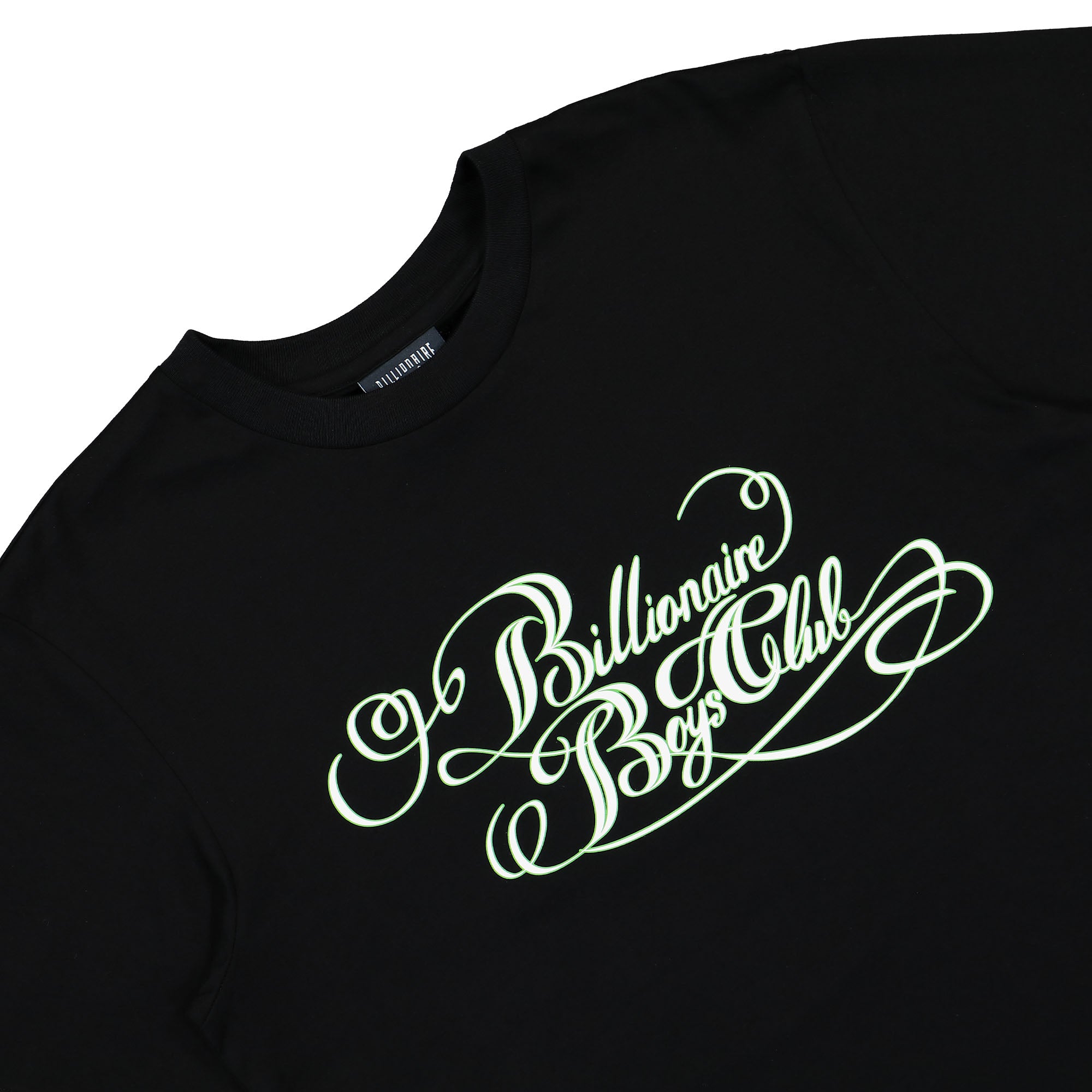 Billionaire Boys Club Calligraphy Logo T-Shirt Black T-Shirts Close-up | Overkill