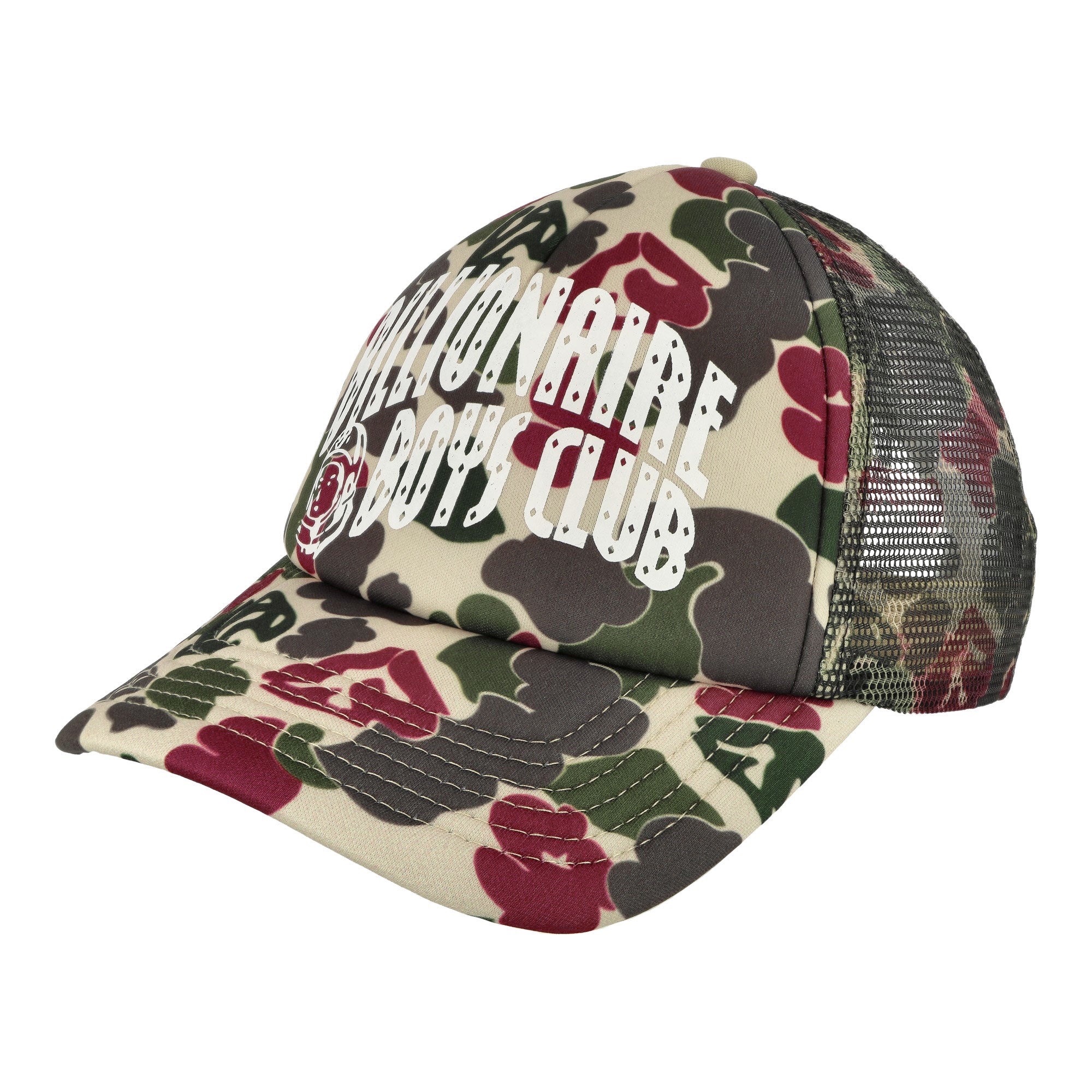 Billionaire Boys Club Duck Camo Arch Logo Trucker Cap Multi Camo Caps B23452 | Overkill