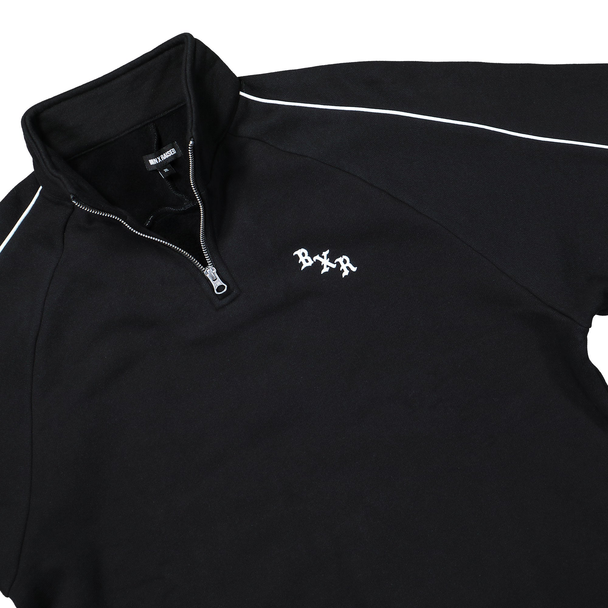 Born x Raised BXR Piped Quarter Zip Sweater Black Sweatshirts B3058PIPED-BLK Detailfoto | Overkill