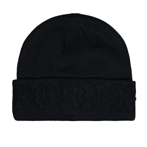 Born x Raised BXR Tonal Knit Beanie Black Beanies B5001BXRTL-BLK | Overkill