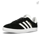 adidas Gazelle Core Black / White / Gold Metallic Sneakers  Close Up | Overkill