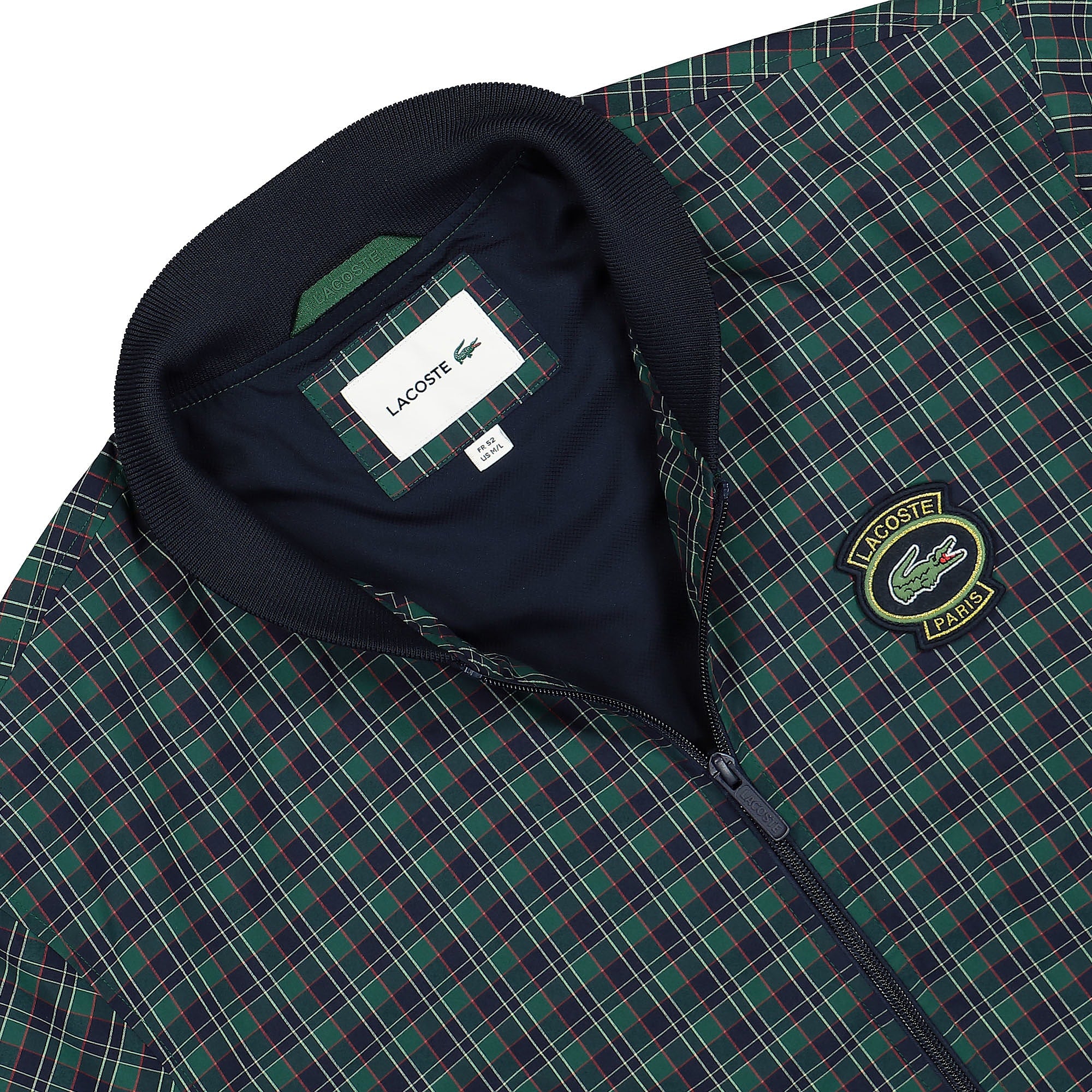 Lacoste Checked Showerproof Harrington Jacket MARINE / MULTICOLOR Bomber & Varsity Jackets Close-up | Overkill