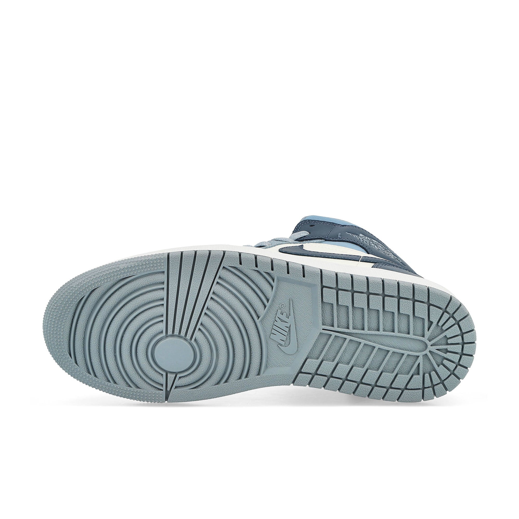 Jordan Wmns Air Jordan 1 Mid Sail / Diffused Blue - Blue Grey-White Mid Top Sneakers  Detail View 1 | Overkill