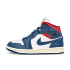 Jordan Wmns Air Jordan 1 Mid White-French Blue - Gym Red Sail Sneakers BQ6472 146 | Overkill