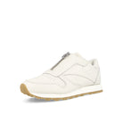 Reebok wmns classic leather zip Chalk-Sandstone-Silver Low Top Sneakers  Close Up | Overkill