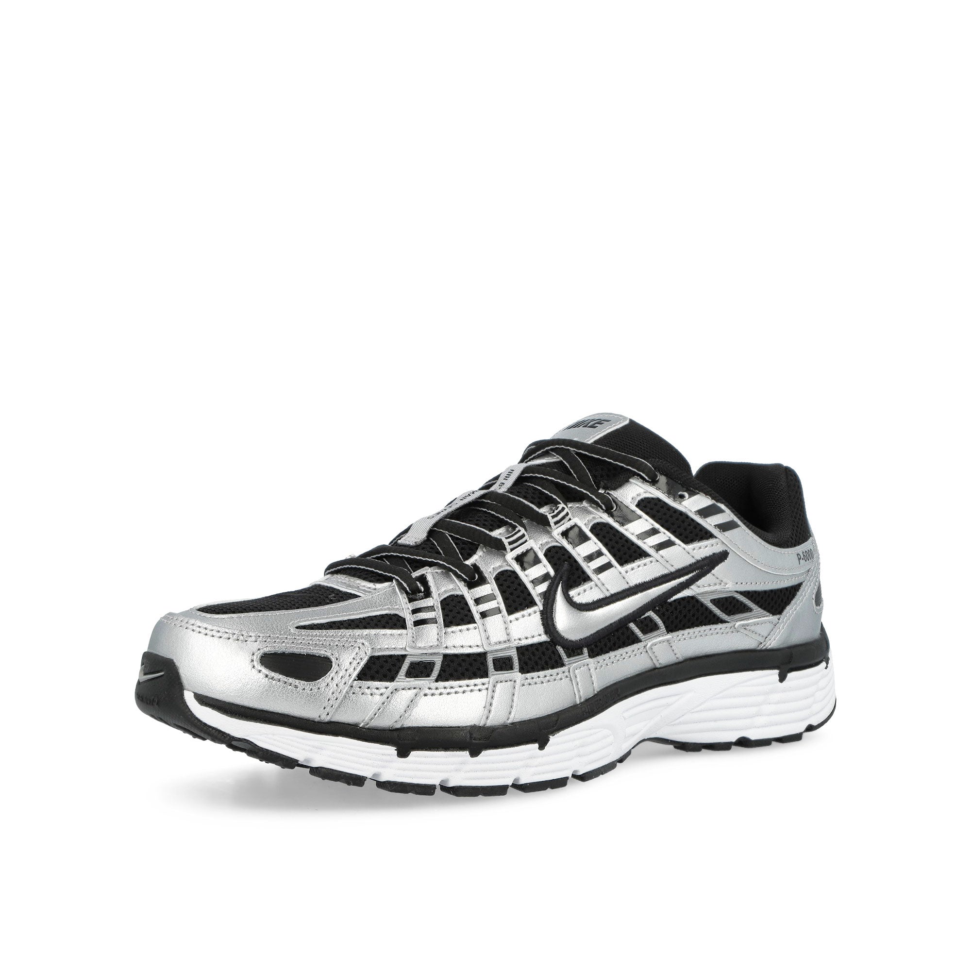 Nike P-6000 Metallic Silver / Metallic Silver - Black Low Top Sneakers BV1021 013 Close-up | Overkill
