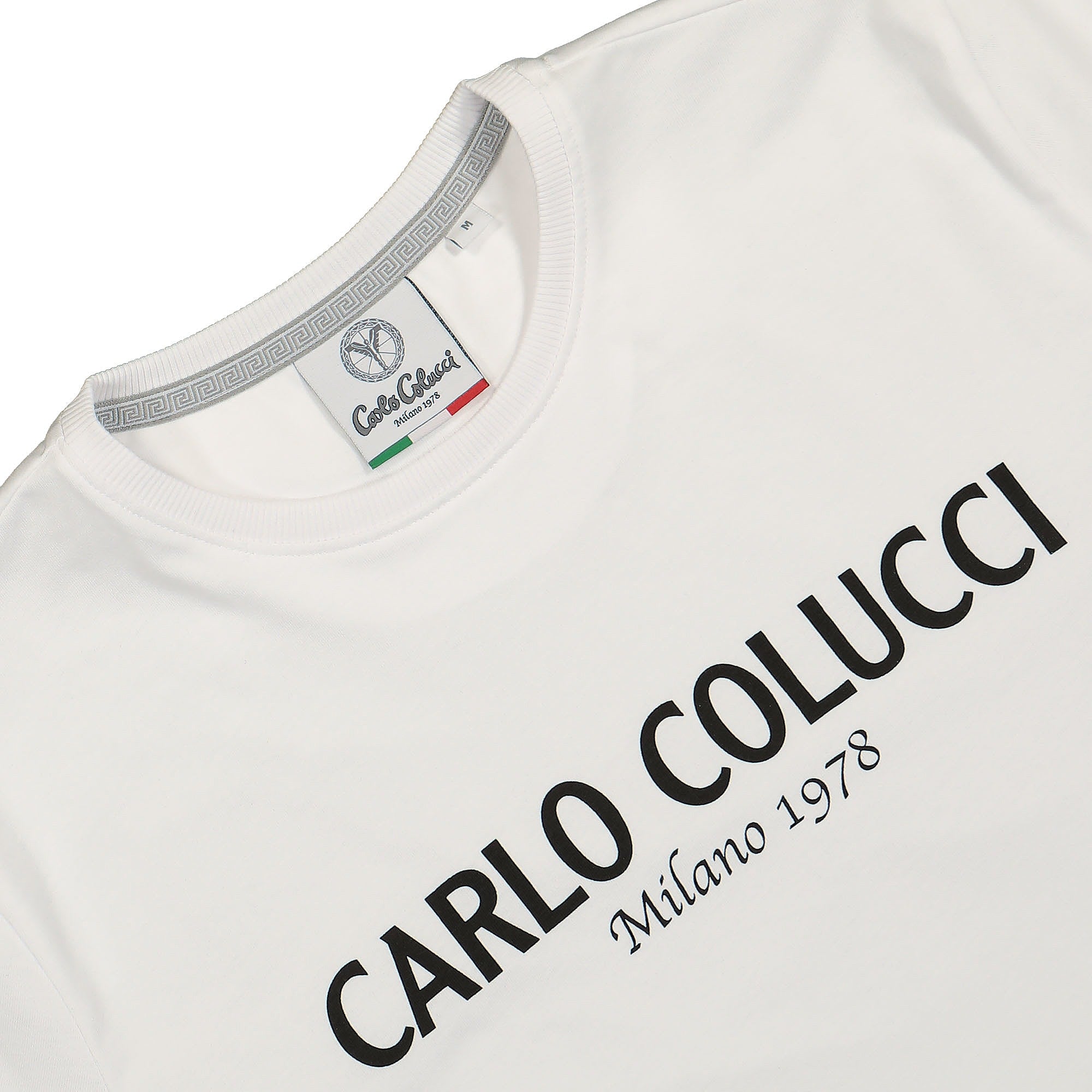 Carlo Colucci T-Shirt White / Black T-Shirts Close-up | Overkill