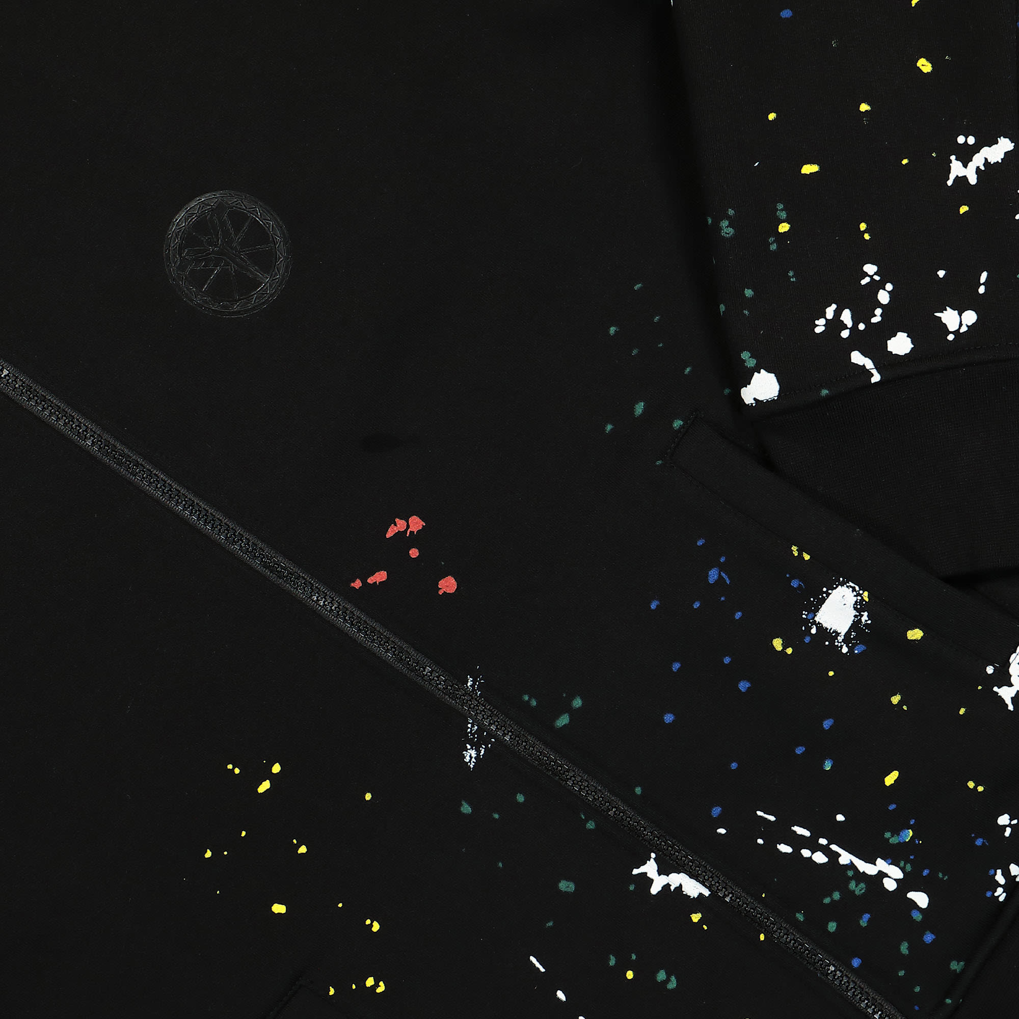 Carlo Colucci Paint Drop Sweat Jacket Black Track Jackets Detailfoto | Overkill