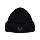 Fred Perry Cotton Ribbed Beanie Black Beanies C1138-102 | Overkill