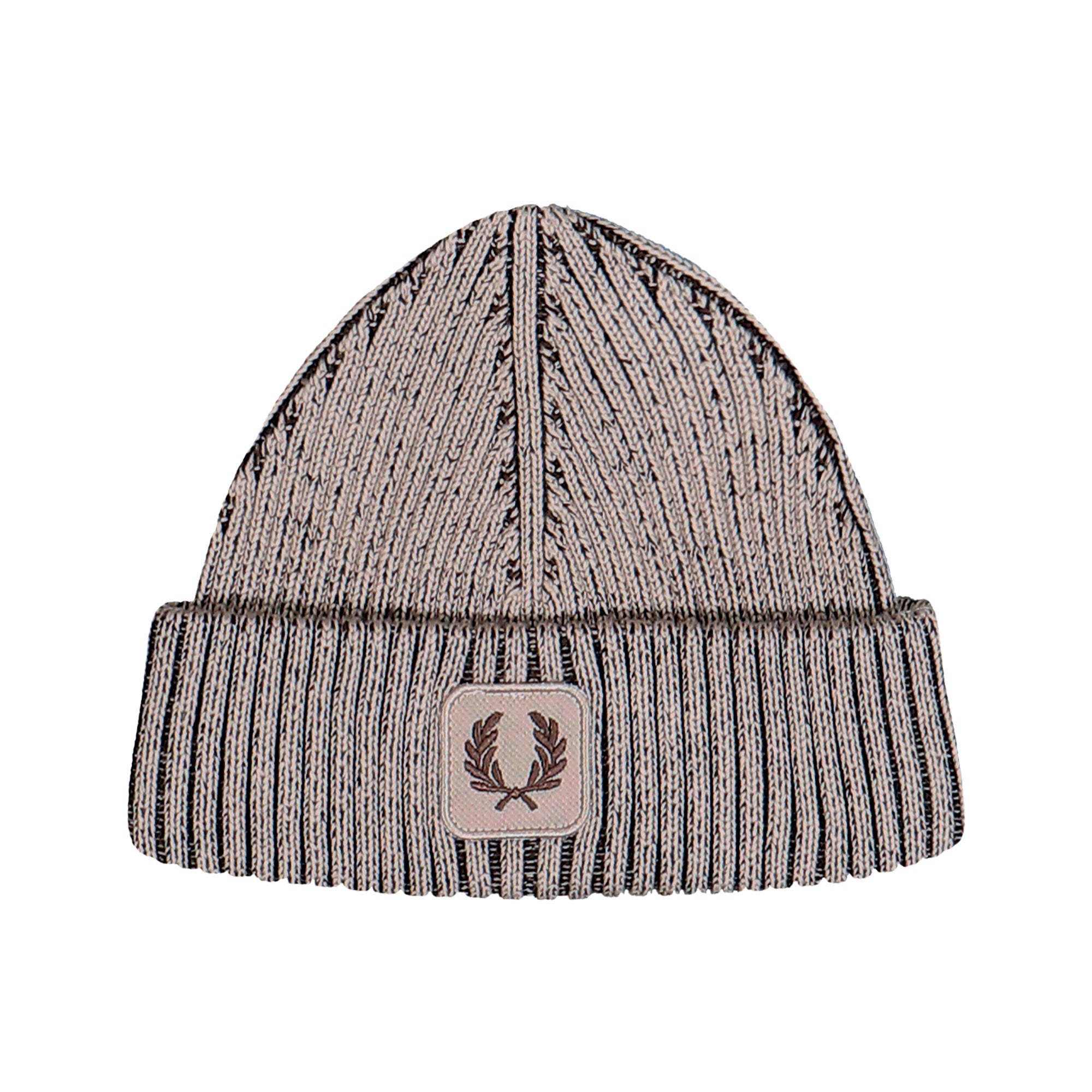 Fred Perry Cotton Ribbed Beanie Warm Oat / Burnt Tobacco Beanies C1138-Z87 | Overkill
