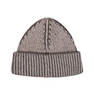 Fred Perry Cotton Ribbed Beanie Warm Oat / Burnt Tobacco Beanies C1138-Z87 Close-up | Overkill
