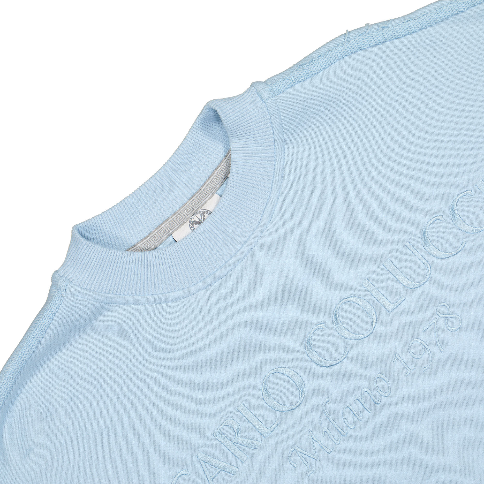 Carlo Colucci Oversize Sweatshirt Blue Sweatshirts Close-up | Overkill