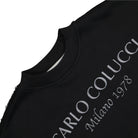 Carlo Colucci Oversize Sweatshirt Black Sweatshirts Close-up | Overkill