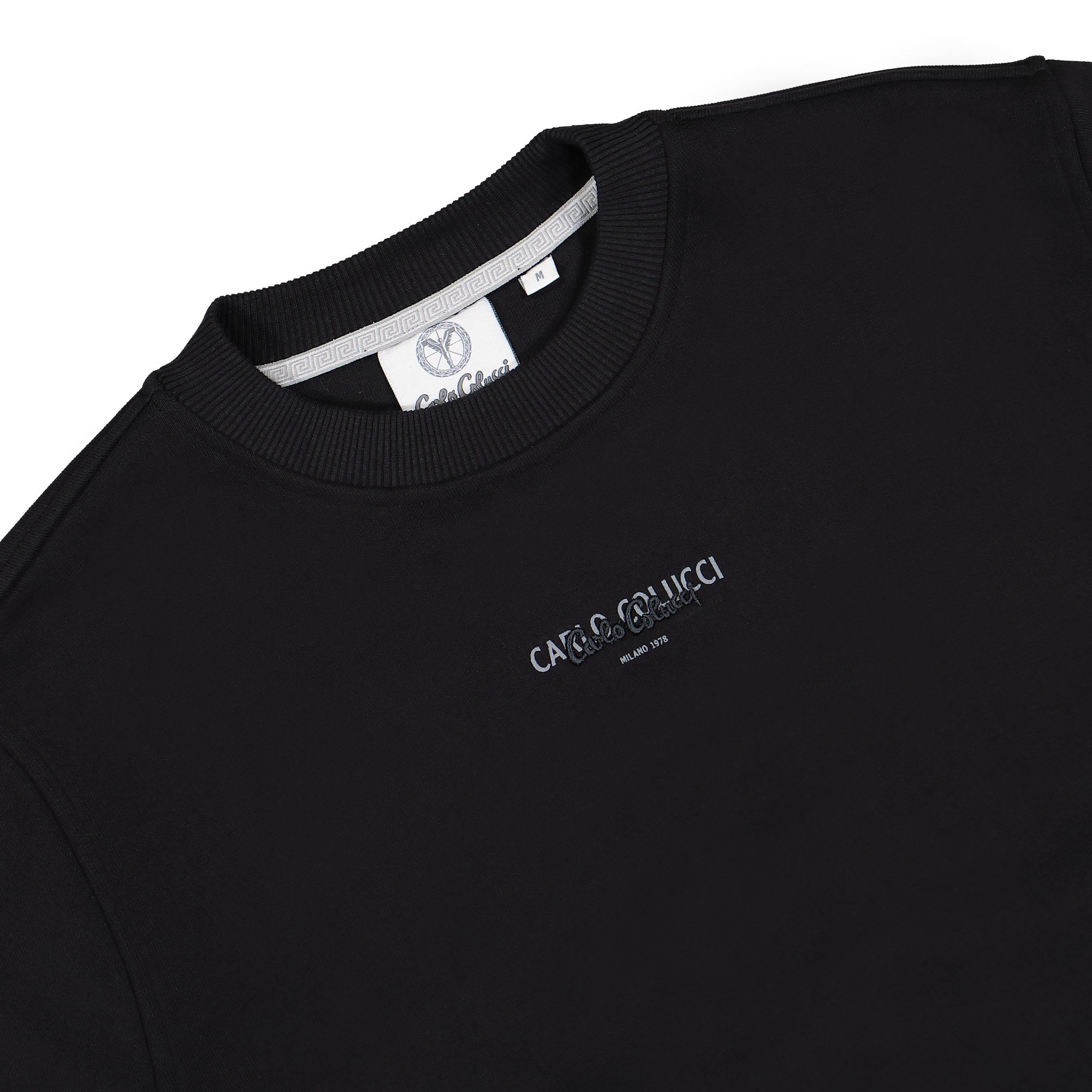 Carlo Colucci Sweatshirt Basic Line Black Sweatshirts Close-up | Overkill