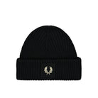 Fred Perry Patch Brand Chunky Rib Beanie Black/Oatmeal Beanies C6151-T03 | Overkill