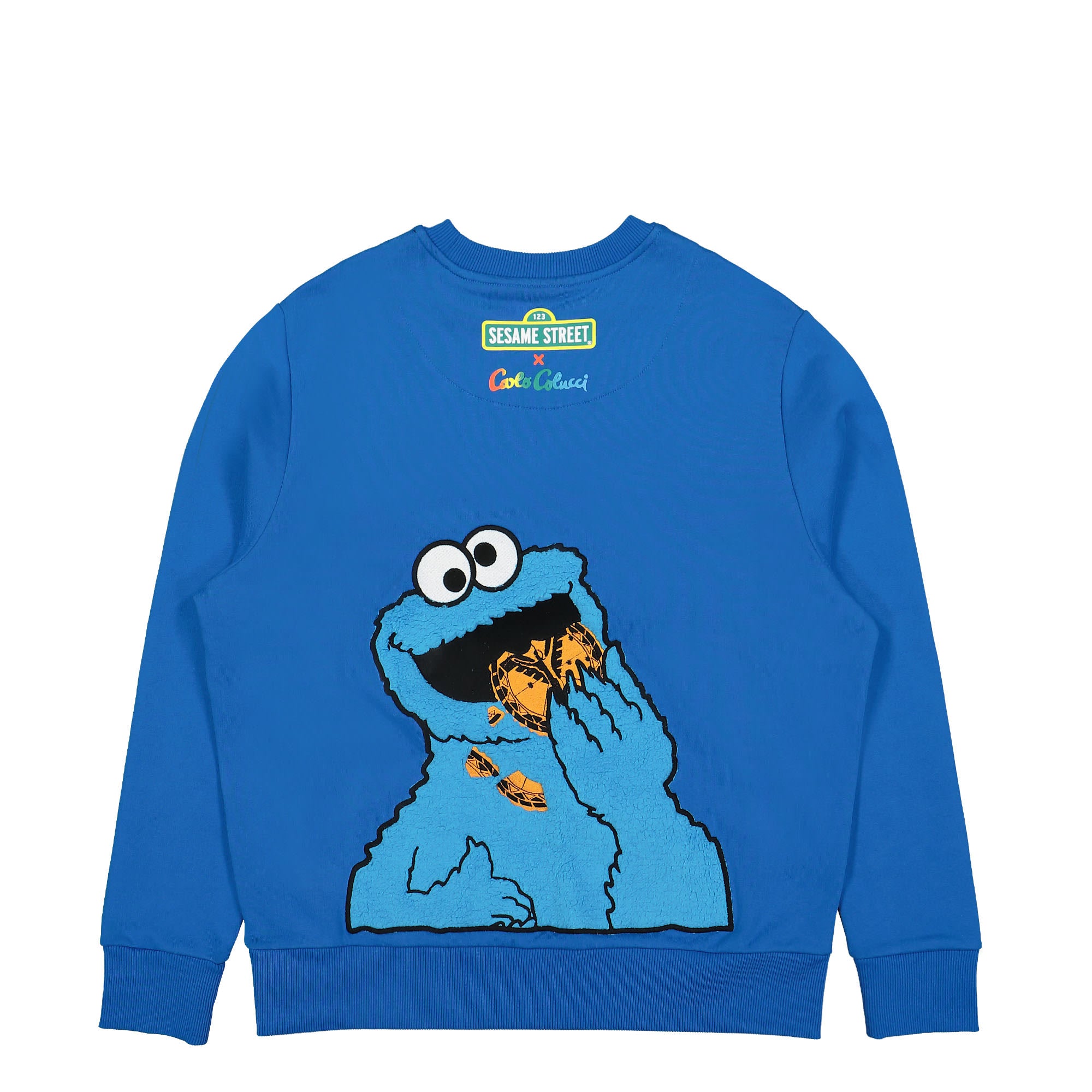 Carlo Colucci Sweat R/N Blue Sweatshirts Close-up | Overkill