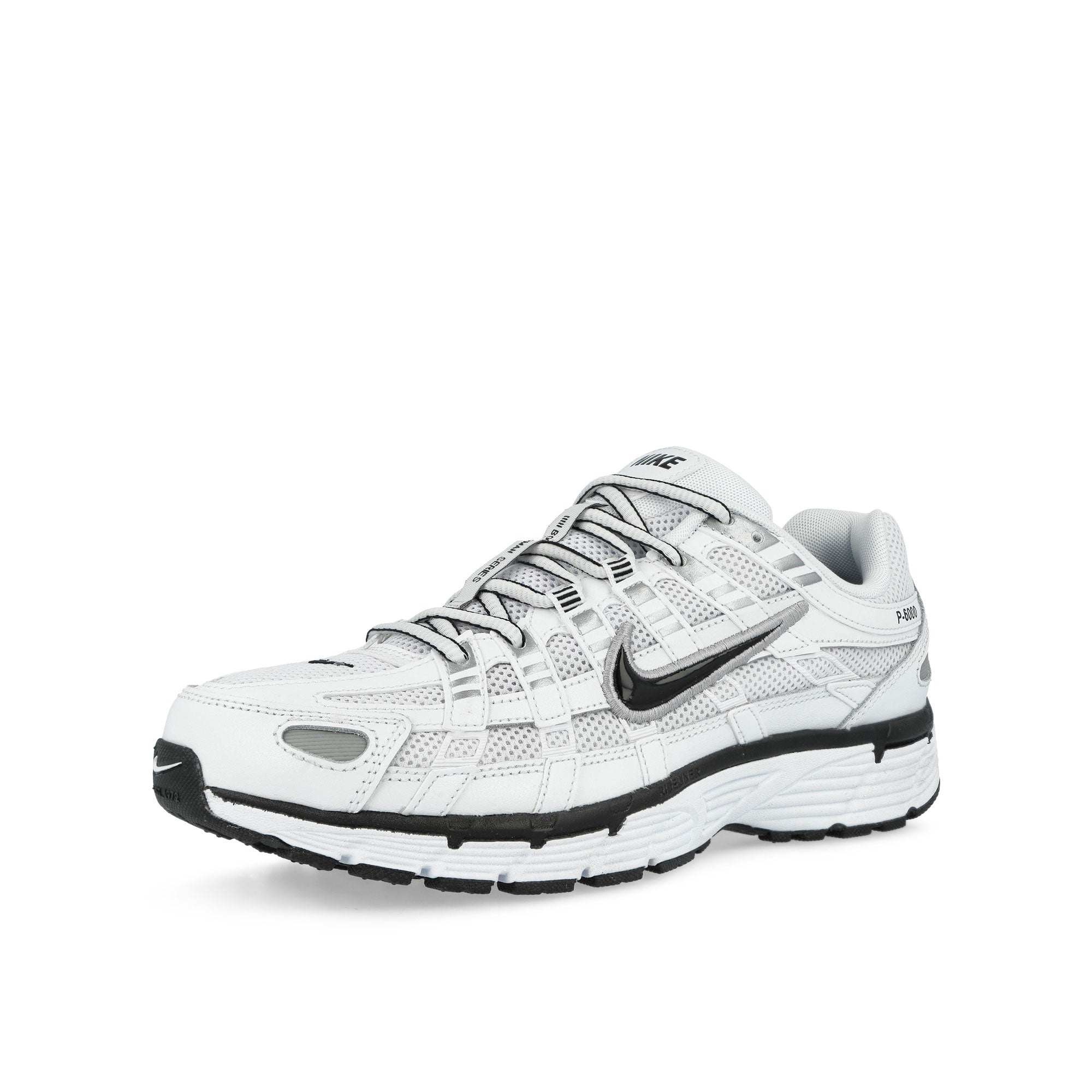 Nike P-6000 White / Black - Metallic Silver - Black Low Top Sneakers CD6404 107 Close-up | Overkill