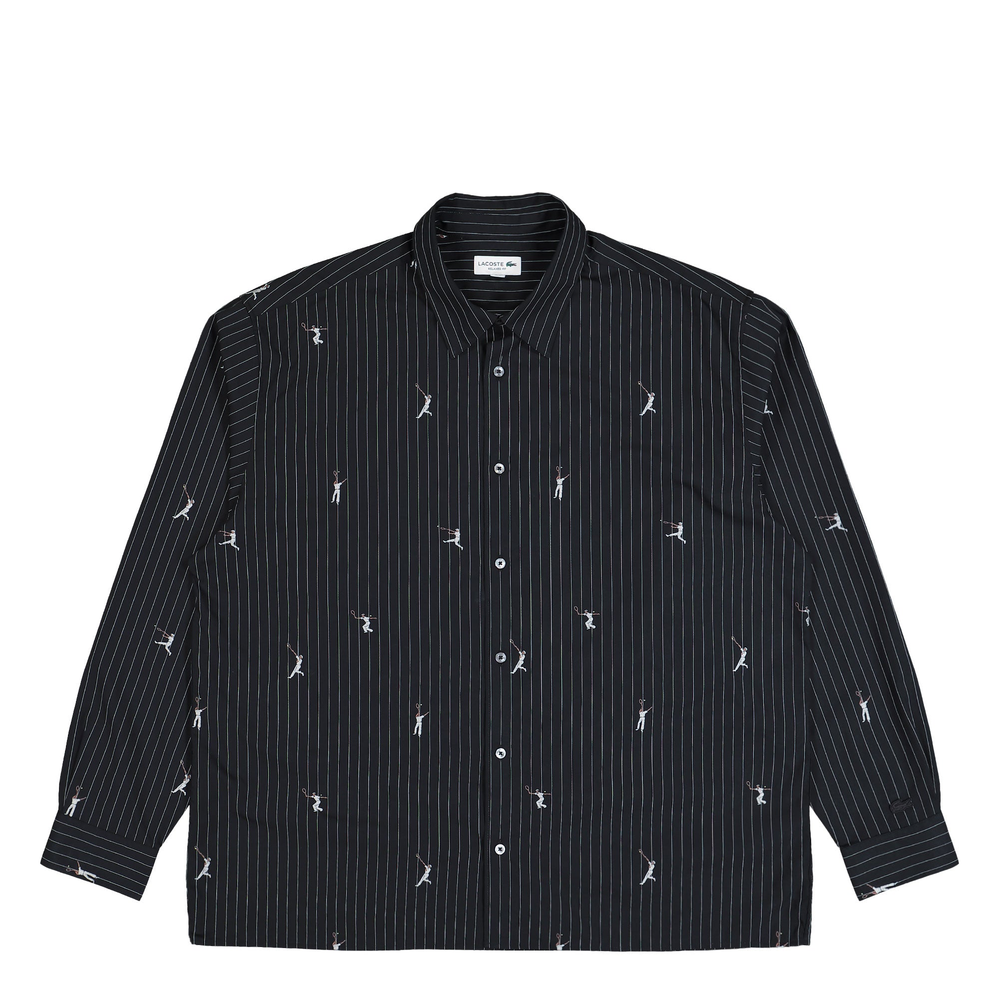 Lacoste Embroidered Jacquard Cotton Shirt Blackbird Shirts CH2191-00 350 | Overkill