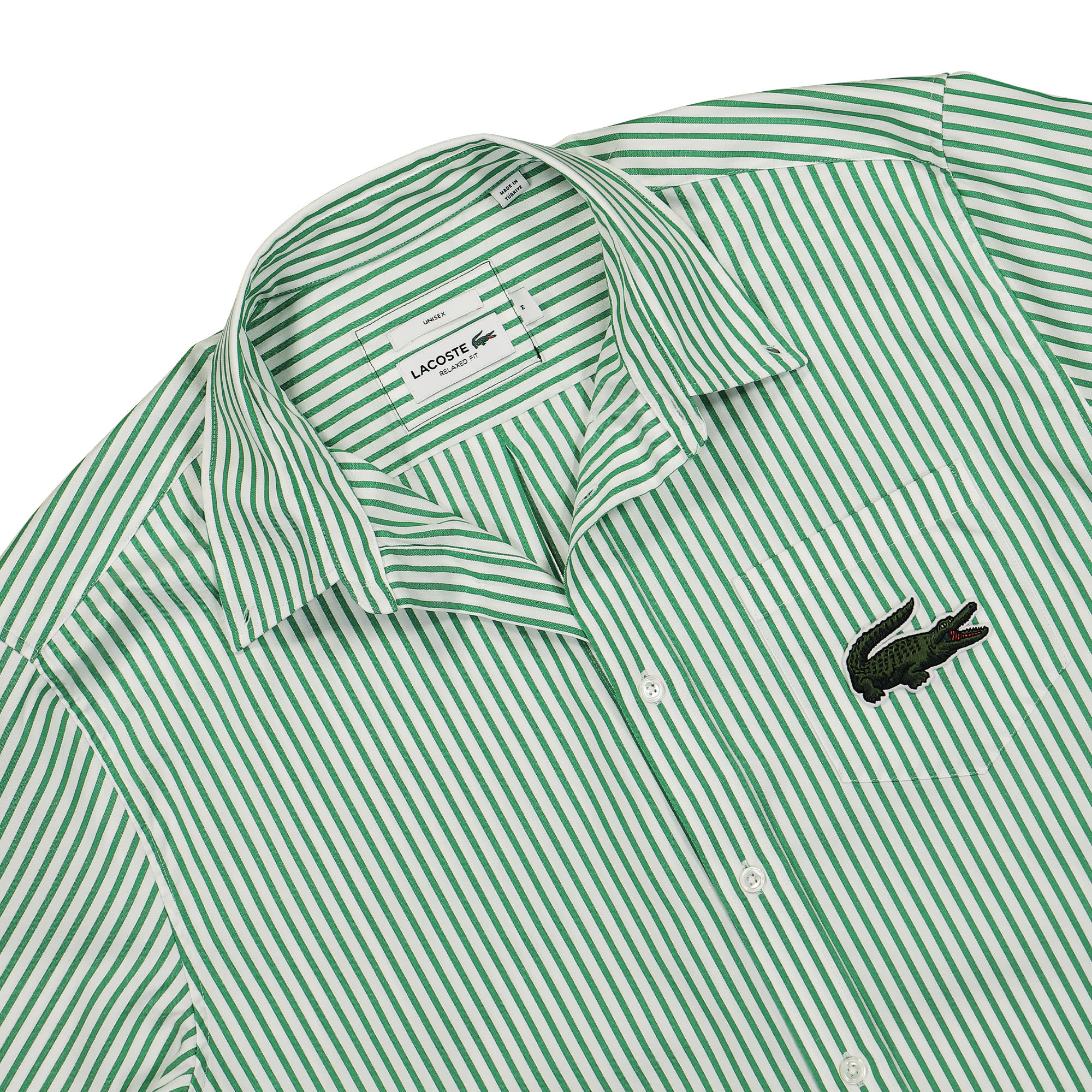 Lacoste Relaxed Fit Shirt White / Green Shirts Close-up | Overkill