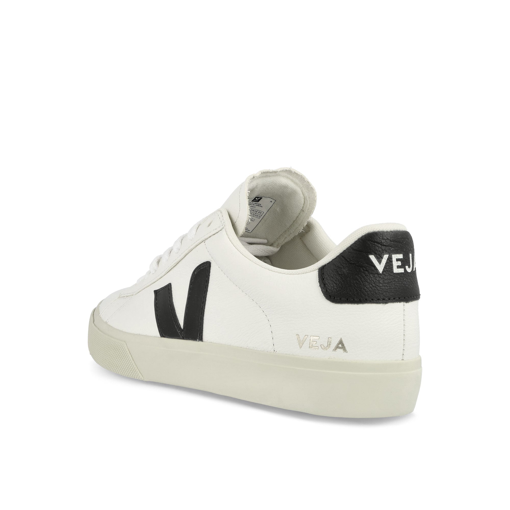 Veja Campo Chromefree Leather Extra White Black Low Top Sneakers  Material | Overkill